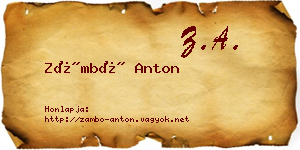 Zámbó Anton névjegykártya