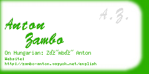 anton zambo business card